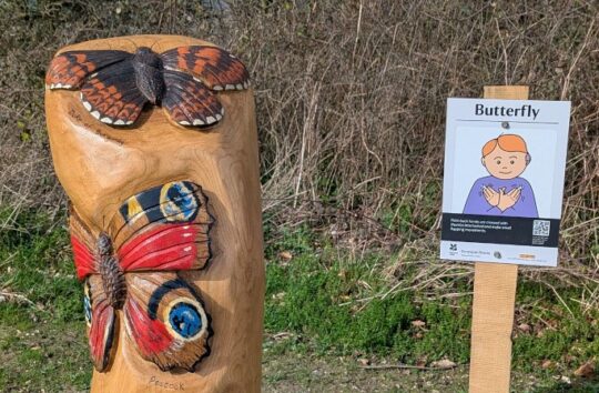 Dunstable Downs Woodland Walk BSL sign