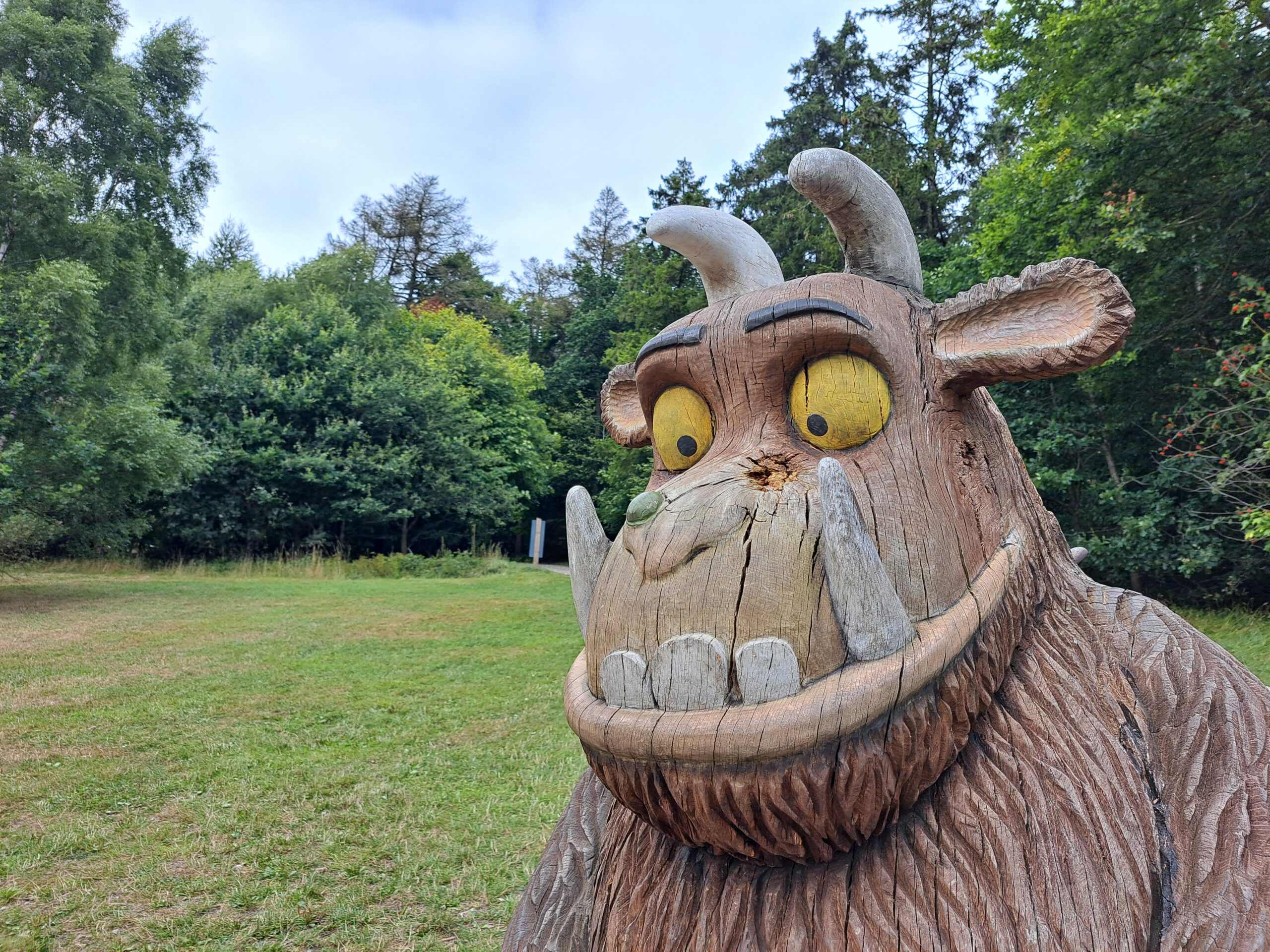 Gruffalo sculpture in woodland
